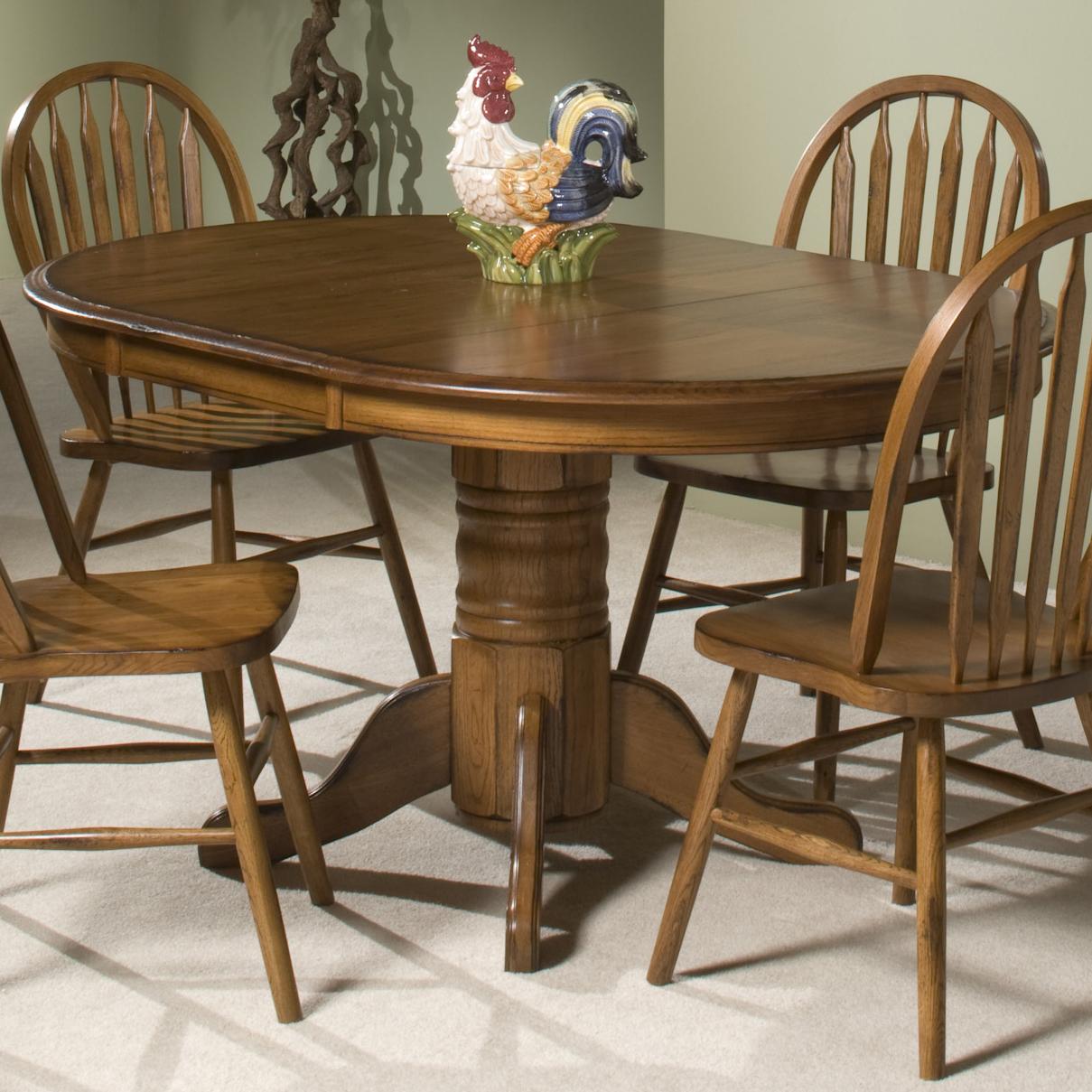 Intercon Classic Oak Single Pedestal Round Dining Table Sheely's